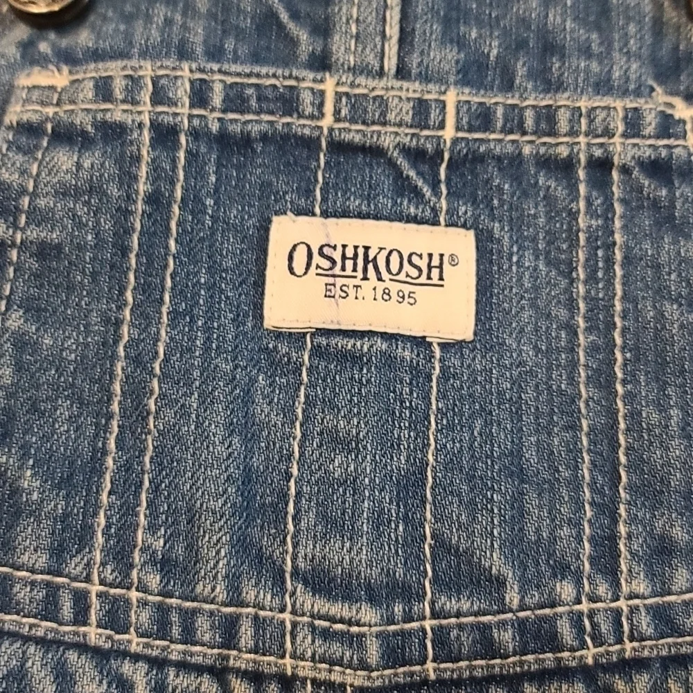 OshKosh Toddler Girl's Denim Overall Dress Pockets Size‎ 24 months EUC